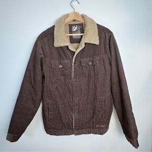 Boardsports Men’s Brown Corduroy Sherpa Trucker Jacket, Size Medium, Outdoors